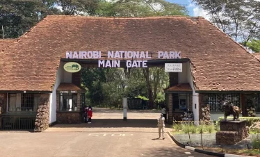 The Nairobi National Park entrance gate.