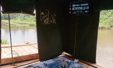 K camp floating tents interior.